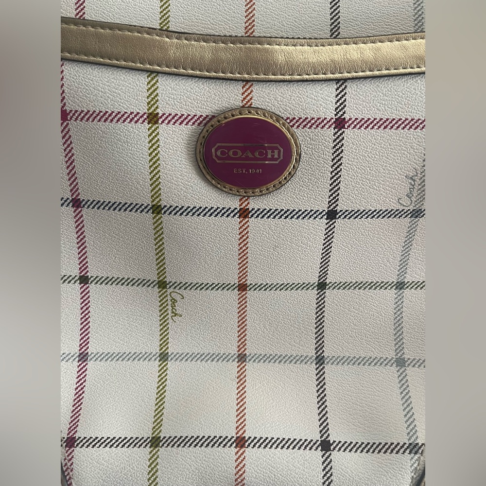 Coach Peyton Tattersal Crossbody Messenger Bag- Vintage/Y2K